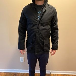 Black Canvas Quilted Casual Work Jacket